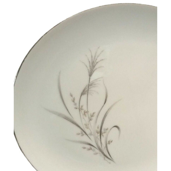 Vintage Oval Serving Platter Tray Castlecourt Wheat Spray Pattern Silver Rim 12" - Picture 4 of 9